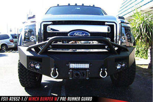 Fab Fours FS11-A2652-1 Ford F450/F550 Superduty 2011-2016 Premium Front Winch Bumper Pre-Runner Guard-BumperStock