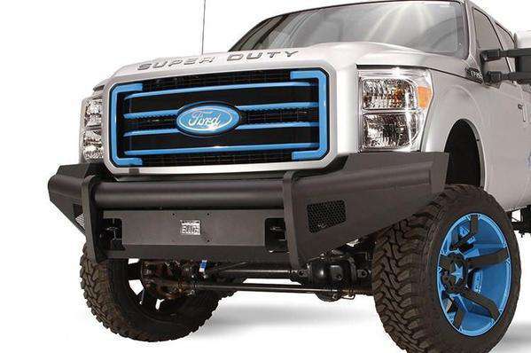 Fab Fours FS11 - Q2561 - 1 Ford F250/F350/F450/F550 Super Duty 2011 - 2016 Black Steel Elite Front Bumper No Guard - Rugged Truck Gear