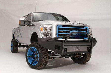 Fab Fours FS11 - Q2562 - 1 Ford F250/F350/F450/F550 Super Duty 2011 - 2016 Black Steel Elite Front Bumper Pre - Runner Guard - Rugged Truck Gear