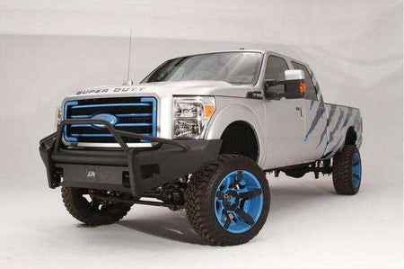 Fab Fours FS11 - Q2562 - 1 Ford F250/F350/F450/F550 Super Duty 2011 - 2016 Black Steel Elite Front Bumper Pre - Runner Guard - Rugged Truck Gear