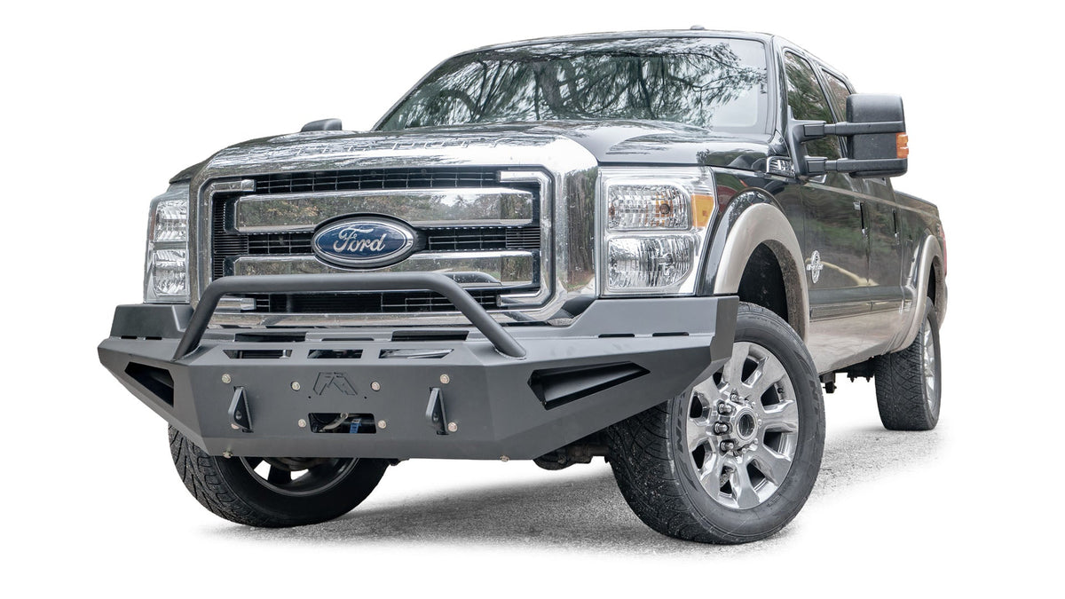 Fab Fours FS11-RS2562-1 Ford F250/F350/F450/F550 Super Duty 2011-2016 Red Steel Winch Front Bumper Pre-Runner Guard - Rugged Truck Gear