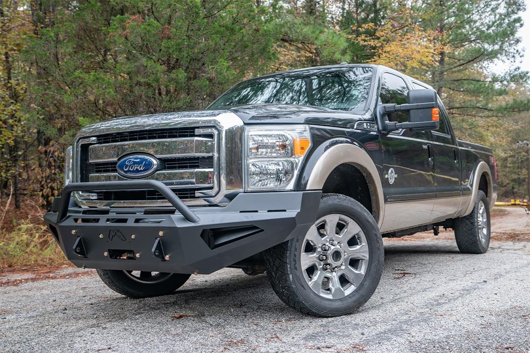 Fab Fours FS11-RS2562-1 Ford F250/F350/F450/F550 Super Duty 2011-2016 Red Steel Winch Front Bumper Pre-Runner Guard - Rugged Truck Gear