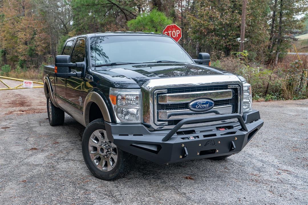 Fab Fours FS11-RS2562-1 Ford F250/F350/F450/F550 Super Duty 2011-2016 Red Steel Winch Front Bumper Pre-Runner Guard - Rugged Truck Gear