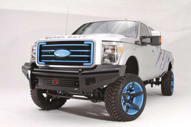 Fab Fours FS11 - S2561 - 1 Ford F250/F350/F450/F550 Super Duty 2011 - 2016 Black Steel Front Bumper No Guard - Rugged Truck Gear