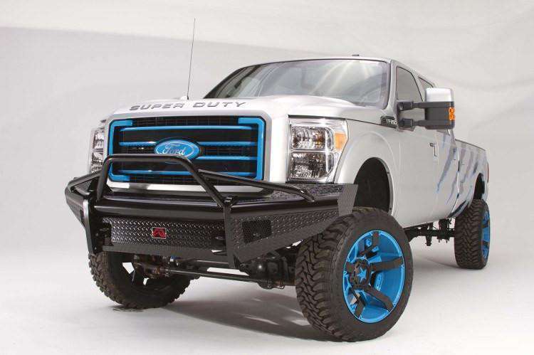 Fab Fours FS11 - S2562 - 1 Ford F250/F350/F450/F550 Super Duty 2011 - 2016 Black Steel Front Bumper Pre - Runner Guard - Rugged Truck Gear
