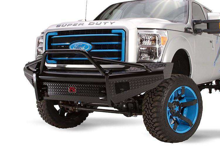 Fab Fours FS11 - S2562 - 1 Ford F250/F350/F450/F550 Super Duty 2011 - 2016 Black Steel Front Bumper Pre - Runner Guard - Rugged Truck Gear