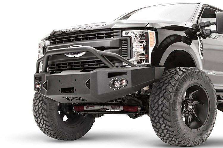 Fab Fours FS17 - A4152 - 1 Ford F250/F350 Superduty 2017 - 2022 Premium Front Winch Bumper Pre - Runner Guard - Rugged Truck Gear