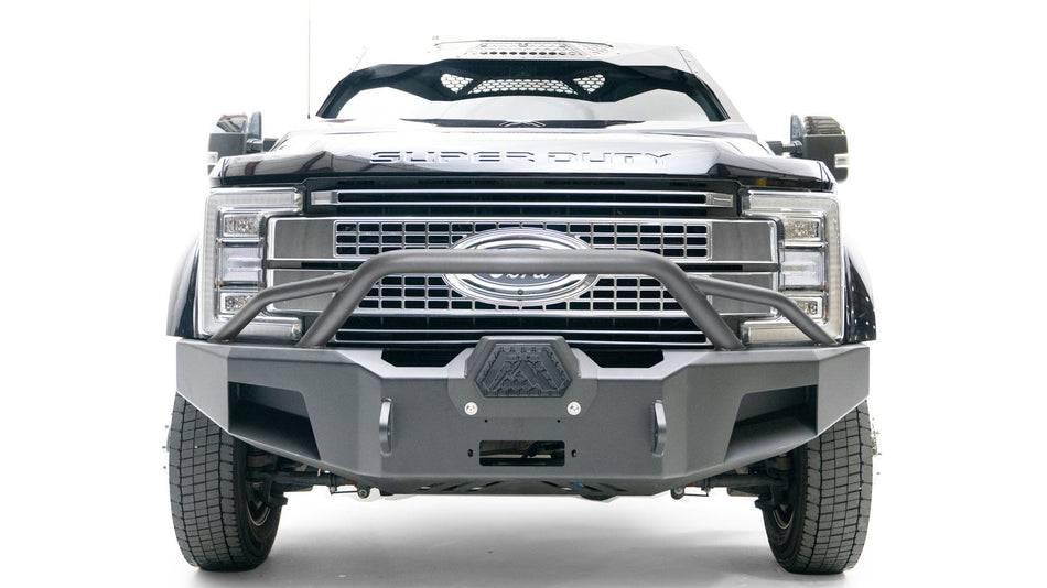 Fab Fours FS17 - A4262 - 1 Ford F450/F550 Superduty 2017 - 2022 New Premium Front Winch Bumper Pre - Runner Guard - Rugged Truck Gear