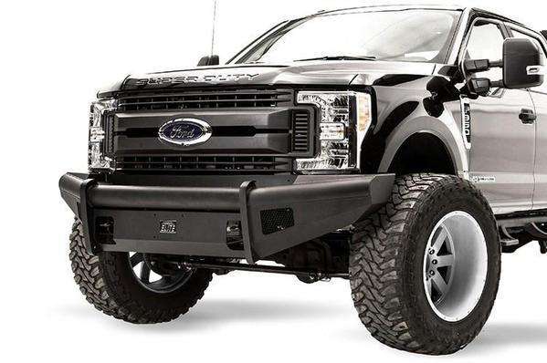 Fab Fours FS17 - Q4161 - 1 Ford F250/F350/F450/F550 Super Duty 2017 - 2022 Black Steel Elite Front Bumper No Guard - Rugged Truck Gear