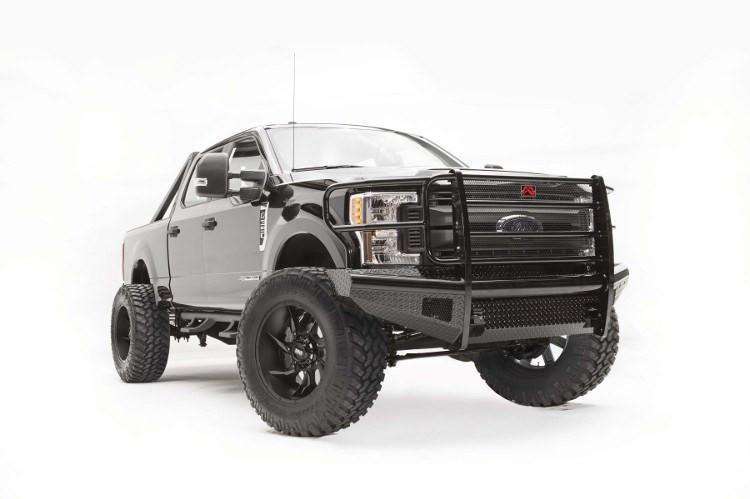 Fab Fours FS17 - S4160 - 1 Ford F250/F350/F450/F550 Super Duty 2017 - 2022 Black Steel Front Bumper Full Guard - Rugged Truck Gear