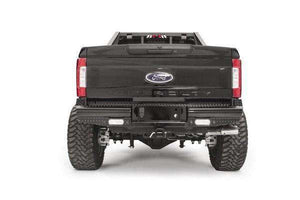 Fab Fours FS17-T4150-1 Ford F250/F350 Super Duty 2017-2021 Black Steel Rear Bumper-BumperStock