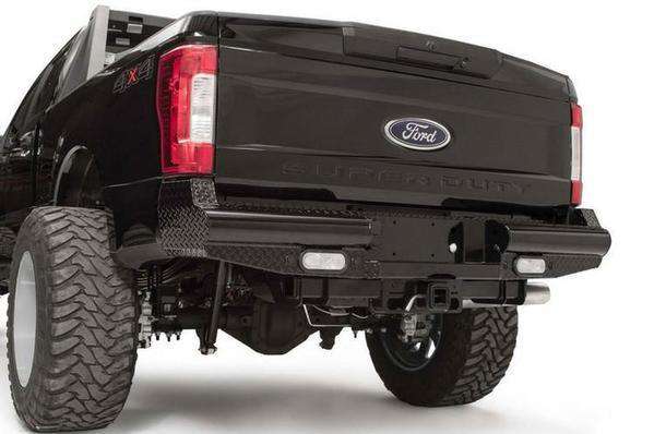 Fab Fours FS17-T4150-1 Ford F250/F350 Super Duty 2017-2021 Black Steel Rear Bumper-BumperStock