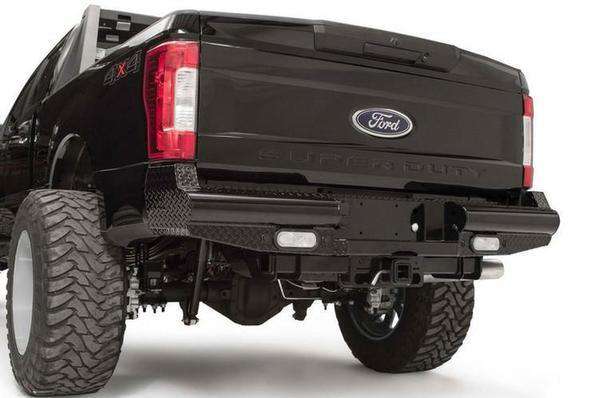 Fab Fours FS17 - T4150 - 1 Ford F250/F350 Super Duty 2017 - 2022 Black Steel Rear Bumper - Rugged Truck Gear
