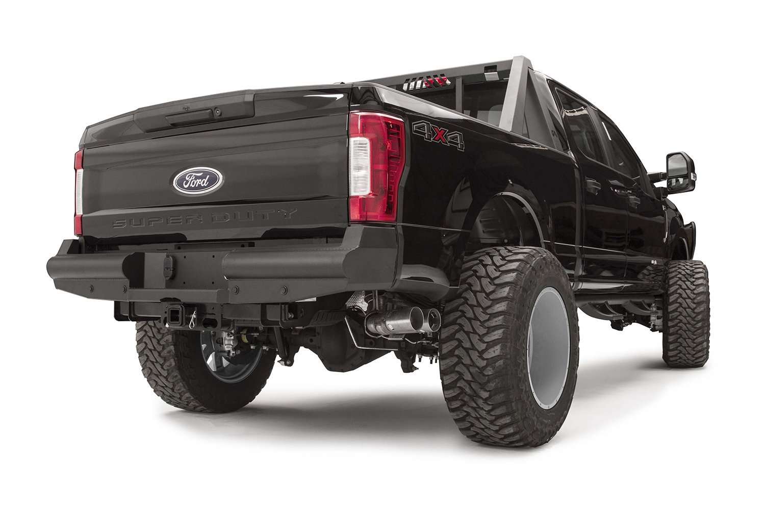 Fab Fours FS17 - U4150 - 1 Ford F250/F350 Super Duty 2017 - 2022 Black Steel Elite Rear Bumper - Rugged Truck Gear