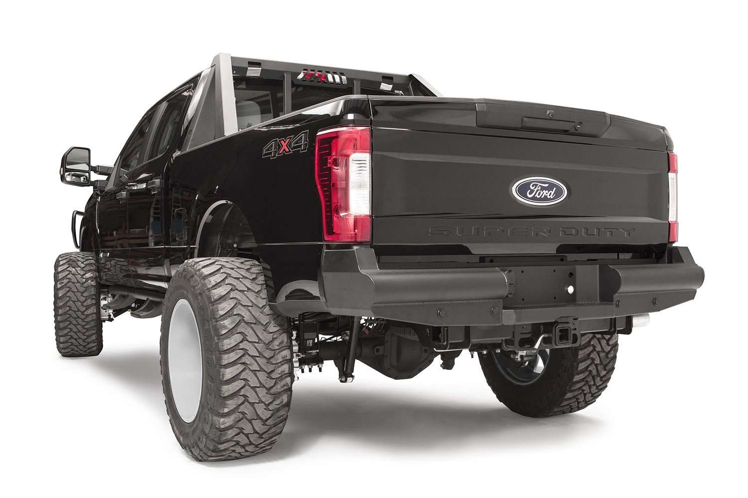 Fab Fours FS17 - U4150 - 1 Ford F250/F350 Super Duty 2017 - 2022 Black Steel Elite Rear Bumper - Rugged Truck Gear