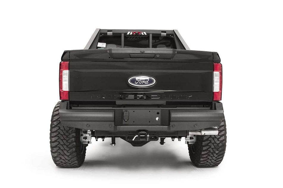 Fab Fours FS17 - U4150 - 1 Ford F250/F350 Super Duty 2017 - 2022 Black Steel Elite Rear Bumper - Rugged Truck Gear