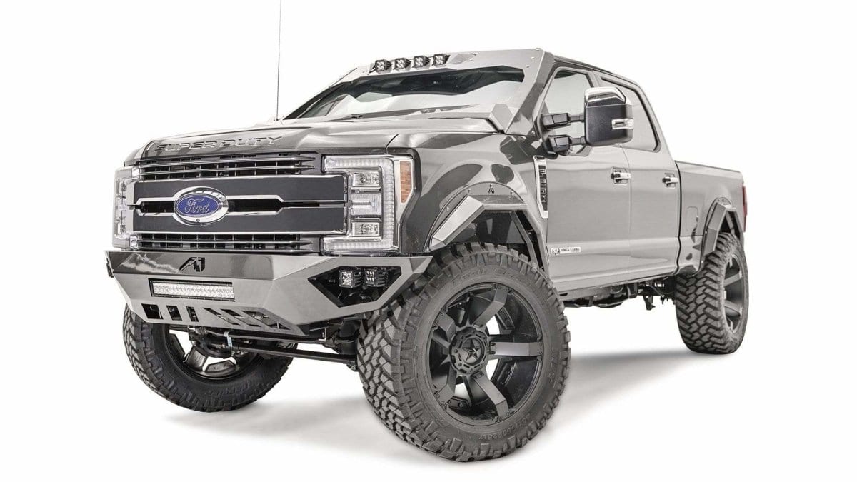 Fab Fours FS17 - V4161 - 1 Ford F250/F350 Super Duty 2017 - 2021 Open Fender Front Bumper No Guard - Rugged Truck Gear