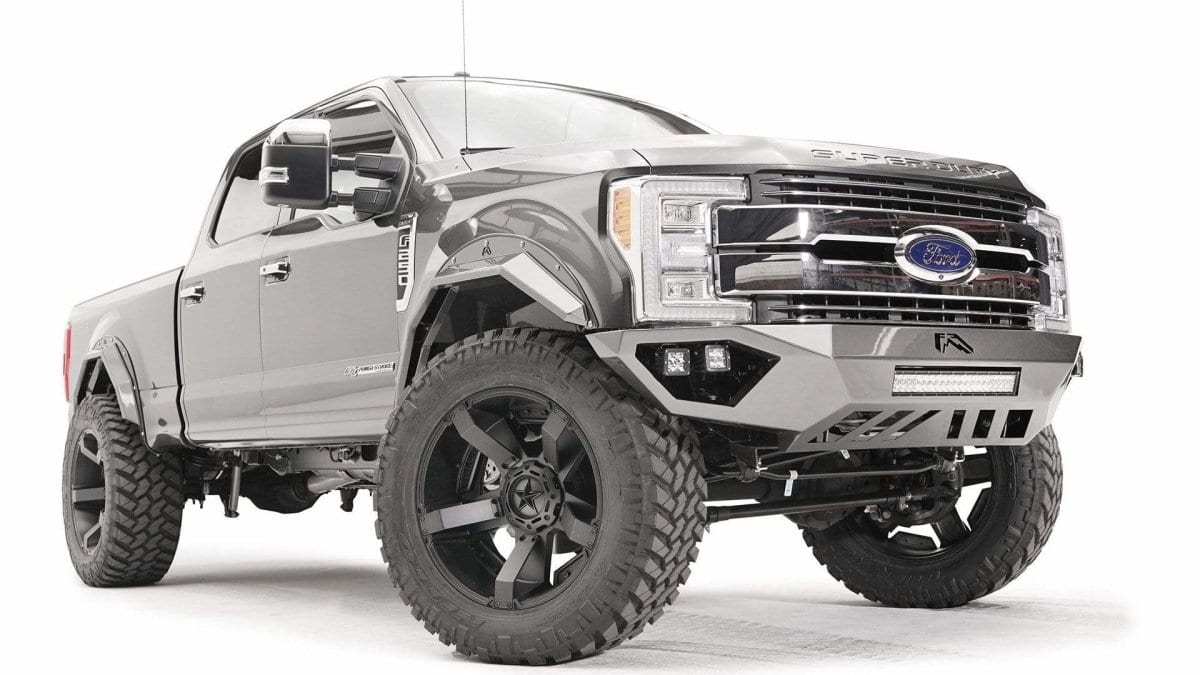 Fab Fours FS17 - V4161 - 1 Ford F250/F350 Super Duty 2017 - 2021 Open Fender Front Bumper No Guard - Rugged Truck Gear