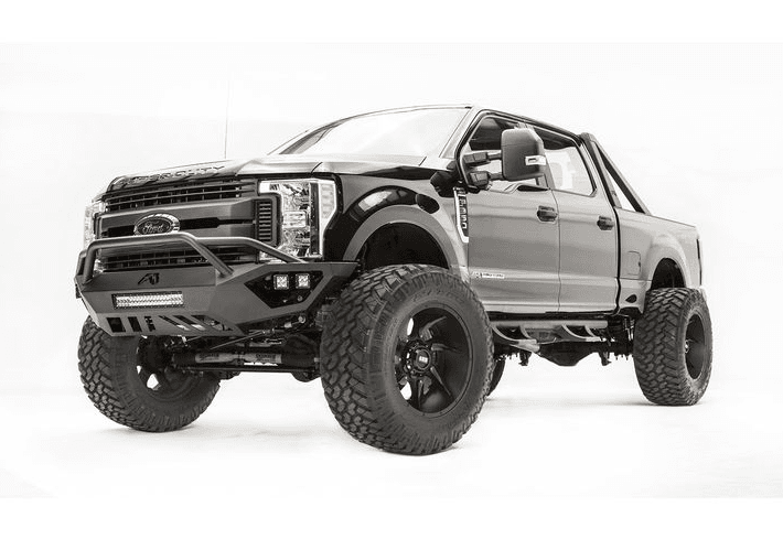 Fab Fours FS17 - V4162 - 1 Ford F250/F350 Super Duty 2017 - 2021 Open Fender Front Bumper Pre - Runner Guard - Rugged Truck Gear