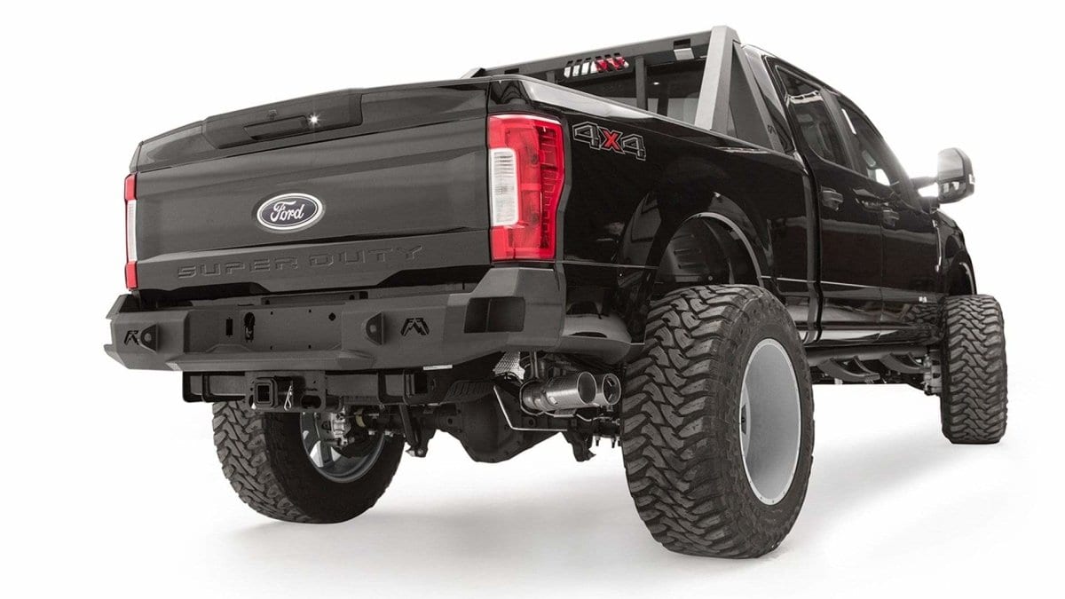 Fab Fours FS17 - W4150 - 1 Ford F250/F350 Superduty 2017 - 2022 Premium Rear Bumper Non - Sensor - Rugged Truck Gear