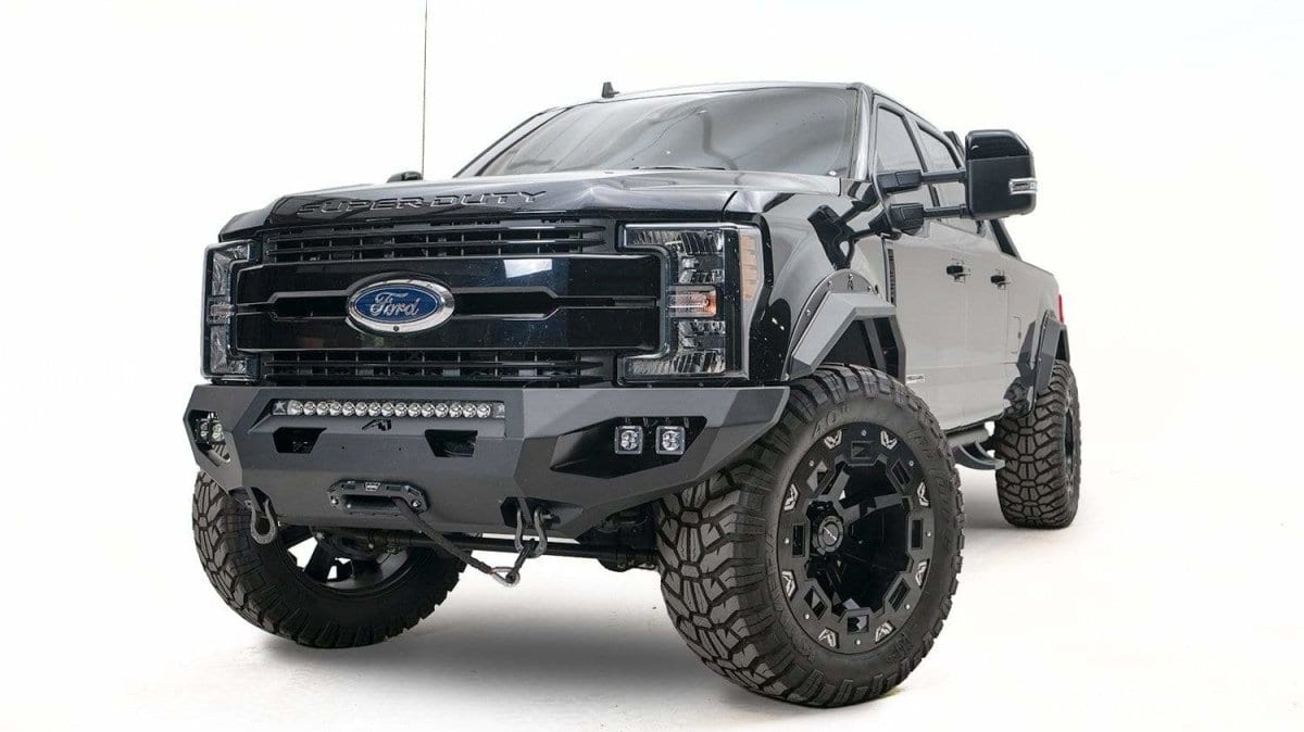 Fab Fours FS17 - X4151 - 1 Ford F250/F350 Super Duty 2017 - 2022 Open Fender Matrix Front Winch Bumper No Guard - Rugged Truck Gear
