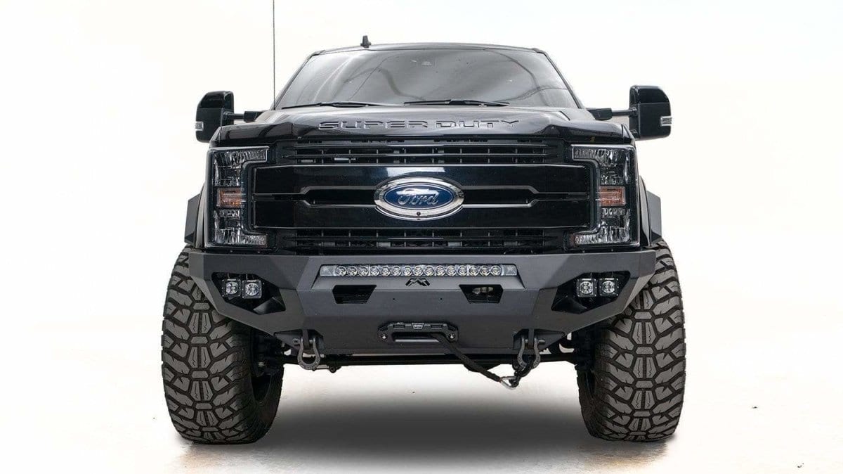 Fab Fours FS17 - X4151 - 1 Ford F250/F350 Super Duty 2017 - 2022 Open Fender Matrix Front Winch Bumper No Guard - Rugged Truck Gear