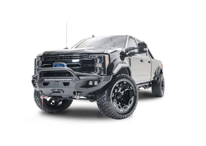 Fab Fours FS17 - X4162 - 1 Ford F250/F350 Super Duty 2017 - 2022 OE Wheel Well Matrix Front Winch Bumper Pre - Runner Guard - Rugged Truck Gear