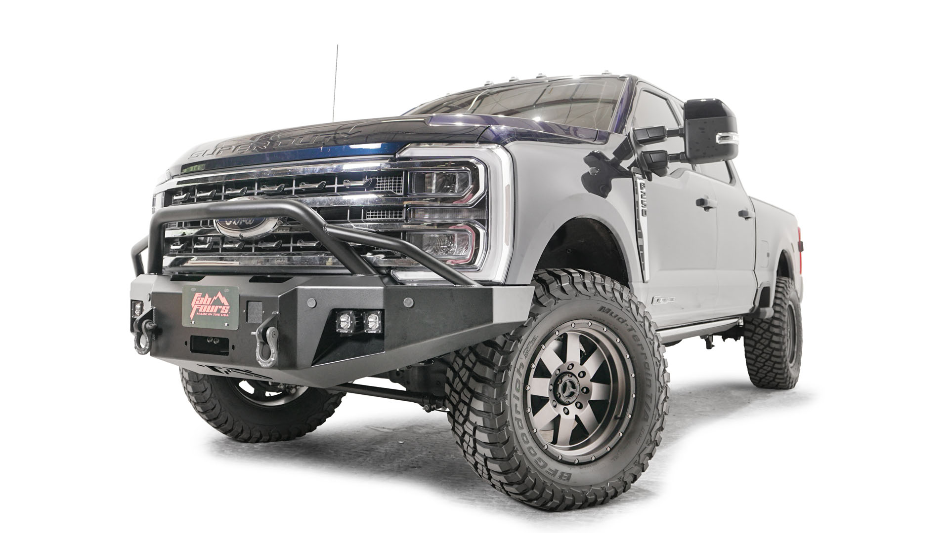 Fab Fours FS23 - A5952 - 1 Ford F250/F350 Superduty 2023 - 2024 New Premium Front Winch Bumper Pre - Runner Guard - Rugged Truck Gear