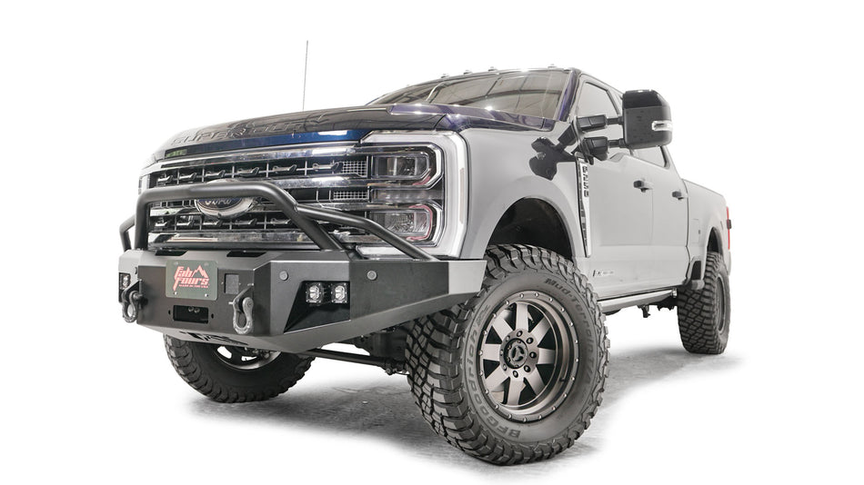 Fab Fours FS23 - A5952 - 1 Ford F250/F350 Superduty 2023 - 2024 New Premium Front Winch Bumper Pre - Runner Guard - Rugged Truck Gear
