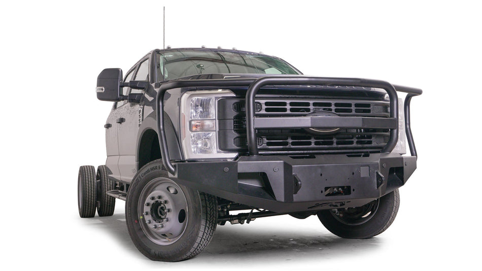 Fab Fours FS23 - A5960 - 1 Ford F450/F550 Superduty 2023 - 2024 New Premium Front Winch Bumper Full Guard - Rugged Truck Gear