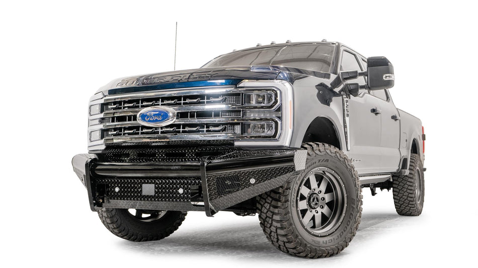 Fab Fours FS23 - S5961 - 1 Ford F250/F350/F450/F550 Super Duty 2023 - 2024 Black Steel Front Bumper No Guard - Rugged Truck Gear