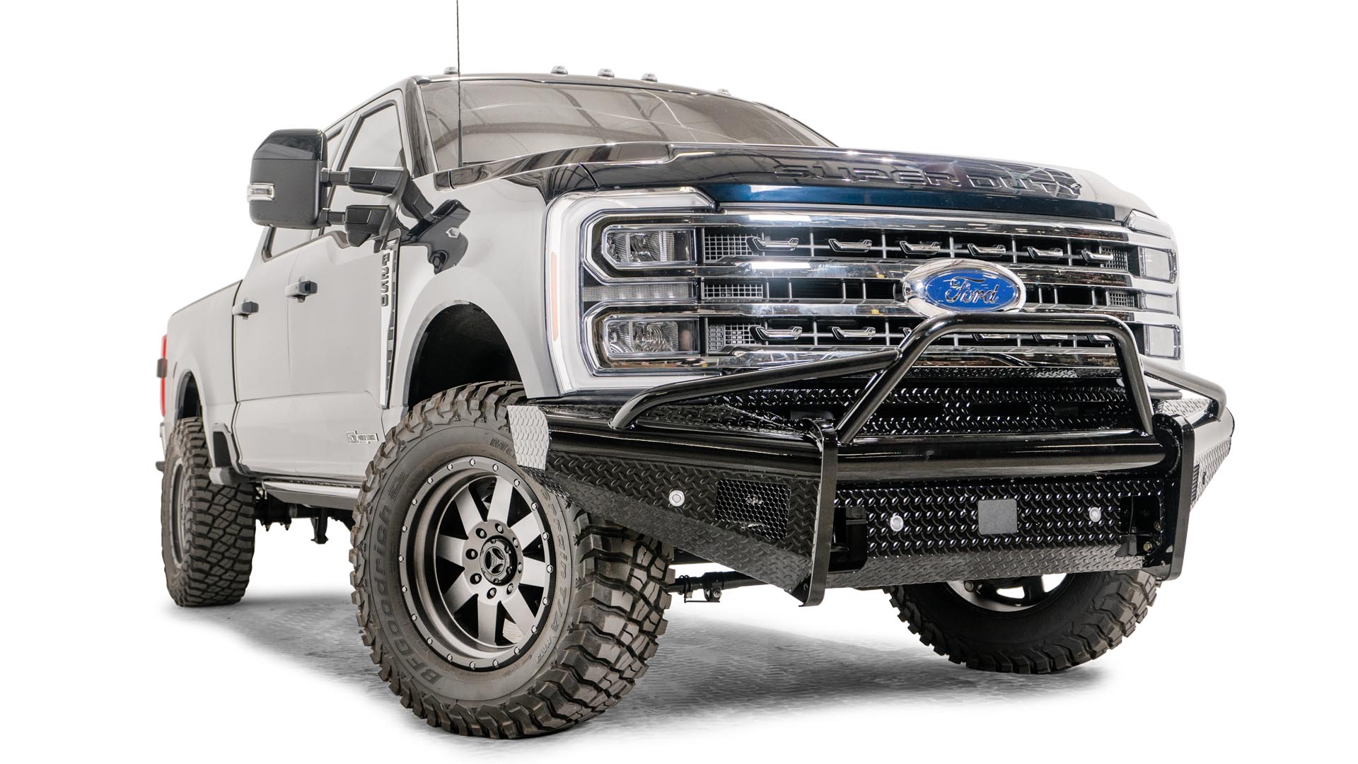 Fab Fours FS23 - S5962 - 1 Ford F250/F350/F450/F550 Super Duty 2023 - 2024 Black Steel Front Bumper Pre - Runner Guard - Rugged Truck Gear
