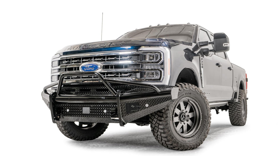 Fab Fours FS23 - S5962 - 1 Ford F250/F350/F450/F550 Super Duty 2023 - 2024 Black Steel Front Bumper Pre - Runner Guard - Rugged Truck Gear