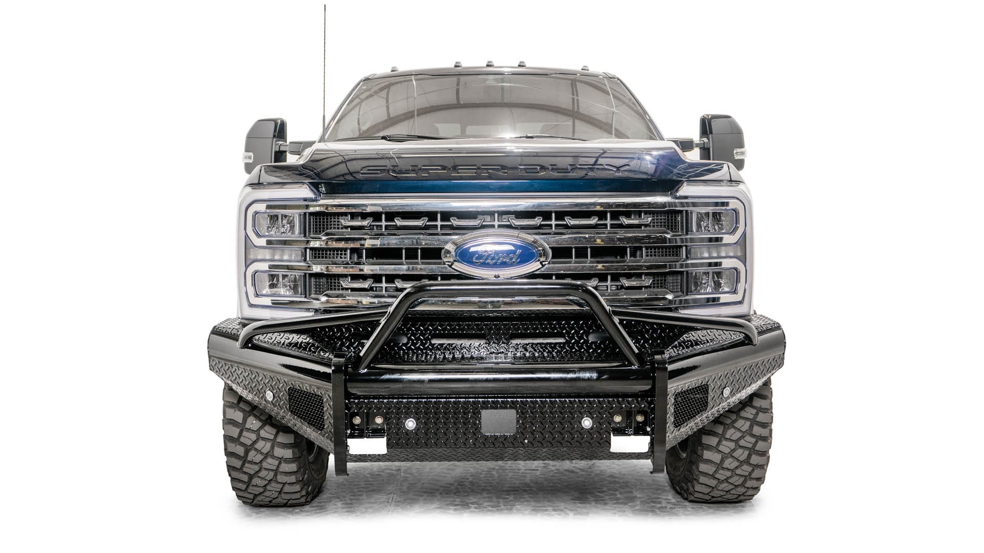 Fab Fours FS23 - S5962 - 1 Ford F250/F350/F450/F550 Super Duty 2023 - 2024 Black Steel Front Bumper Pre - Runner Guard - Rugged Truck Gear