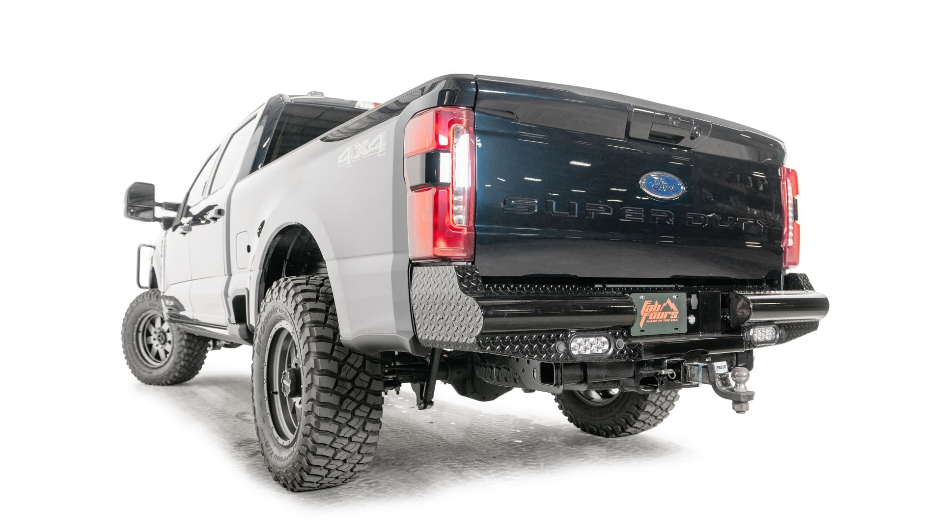 Fab Fours FS23 - T5950 - 1 Ford F250/F350 Super Duty 2023 - 2024 Black Steel Rear Bumper - Rugged Truck Gear