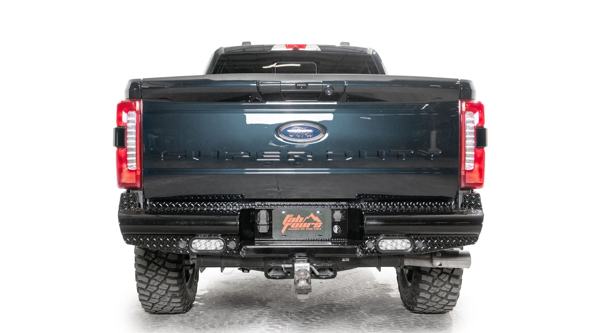 Fab Fours FS23 - T5950 - 1 Ford F250/F350 Super Duty 2023 - 2024 Black Steel Rear Bumper - Rugged Truck Gear