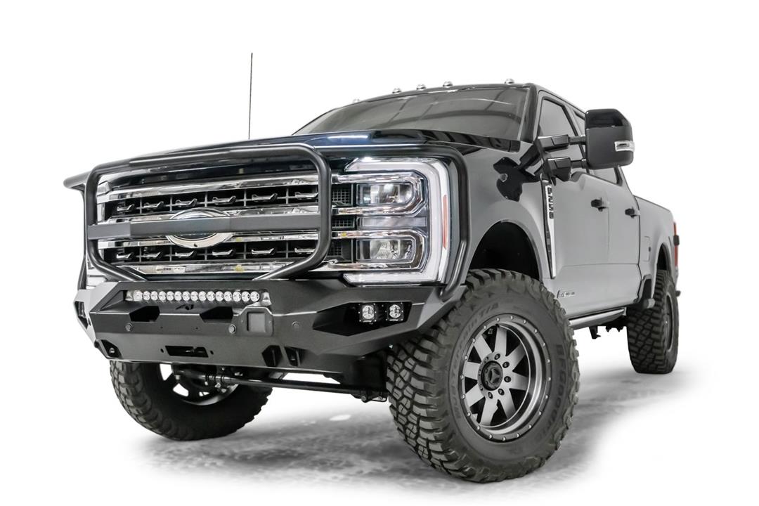 Fab Fours FS23 - X5950 - 1 Ford F250/F350 Super Duty 2023 - 2024 Matrix Front Winch Bumper Full Guard - Rugged Truck Gear
