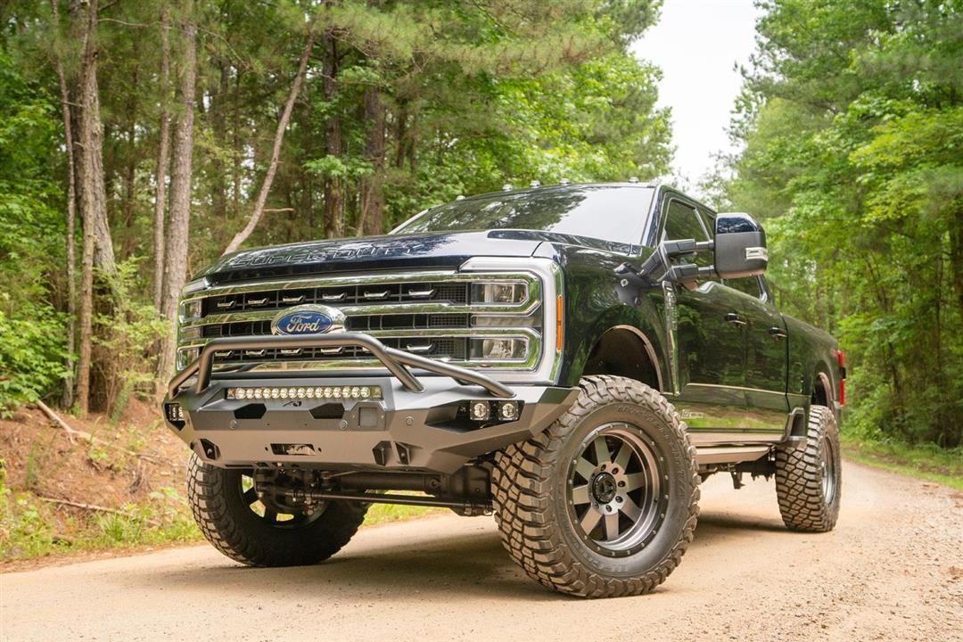 Fab Fours FS23 - X5952 - 1 Ford F250/F350 Super Duty 2023 - 2024 Matrix Front Winch Bumper Pre - Runner Guard - Rugged Truck Gear