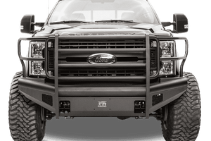 Fab Fours FS99-Q1660-1 Ford F250/F350/F450/F550 Super Duty 1999-2004 Black Steel Elite Front Bumper Full Guard-BumperStock