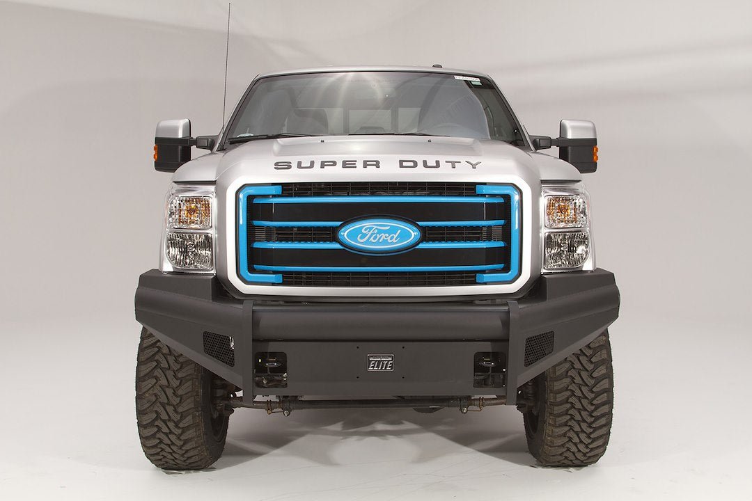Fab Fours FS99-Q1661-1 Ford F250/F350/F450/F550 Super Duty 1999-2004 Black Steel Elite Front Bumper No Guard - Rugged Truck Gear