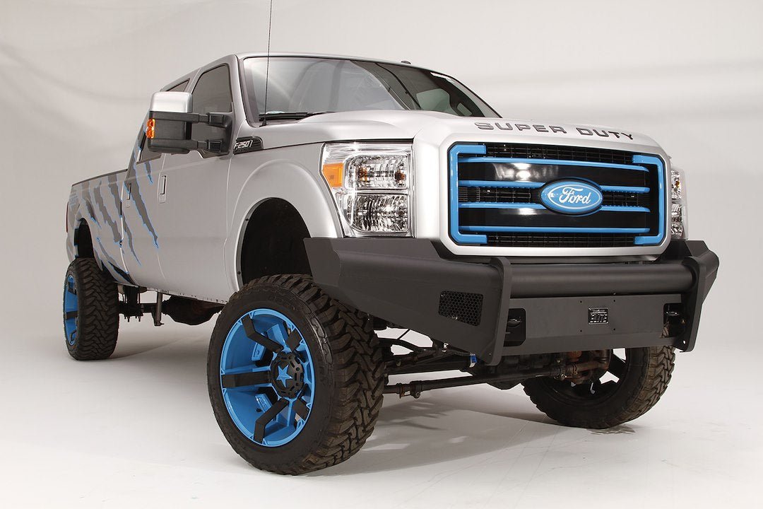 Fab Fours FS99-Q1661-1 Ford F250/F350/F450/F550 Super Duty 1999-2004 Black Steel Elite Front Bumper No Guard - Rugged Truck Gear