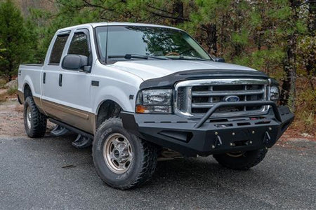 Fab Fours FS99 - RS1662 - 1 Ford F250/F350/F450/F550 Super Duty 1999 - 2004 Red Steel Winch Front Bumper Pre - Runner Guard - Rugged Truck Gear