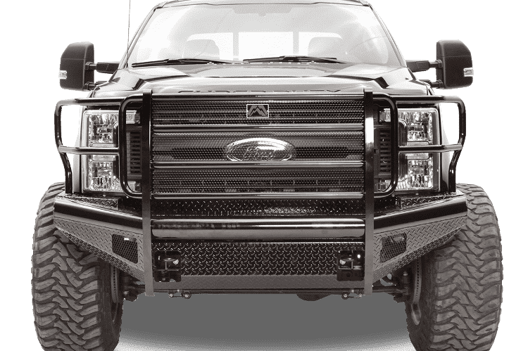Fab Fours FS99 - S1660 - 1 Ford F250/F350/F450/F550 Super Duty 1999 - 2004 Black Steel Front Bumper Full Guard - Rugged Truck Gear