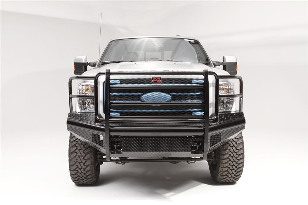 Fab Fours FS99 - S1660 - 1 Ford F250/F350/F450/F550 Super Duty 1999 - 2004 Black Steel Front Bumper Full Guard - Rugged Truck Gear
