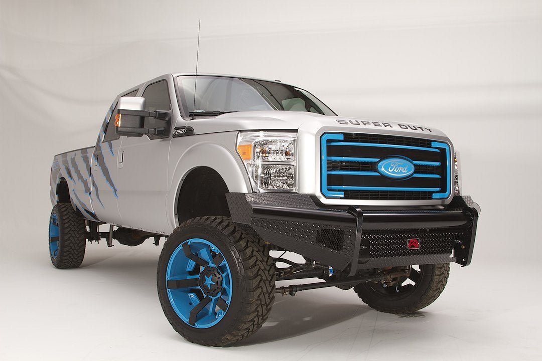 Fab Fours FS99 - S1661 - 1 Ford F250/F350/F450/F550 Super Duty 1999 - 2004 Black Steel Front Bumper No Guard - Rugged Truck Gear
