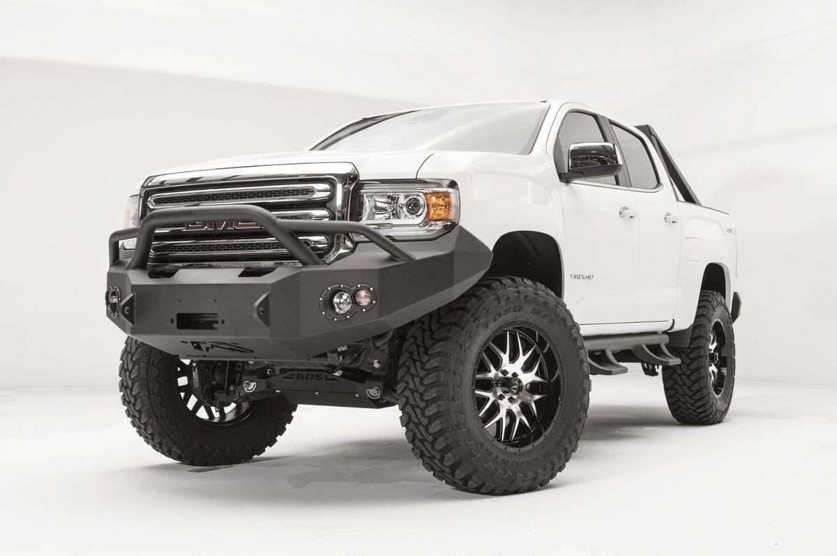 Fab Fours GC15 - H3452 - 1 GMC Canyon 2015 - 2020 Premium Front Winch Bumper Pre - Runner Guard - Rugged Truck Gear