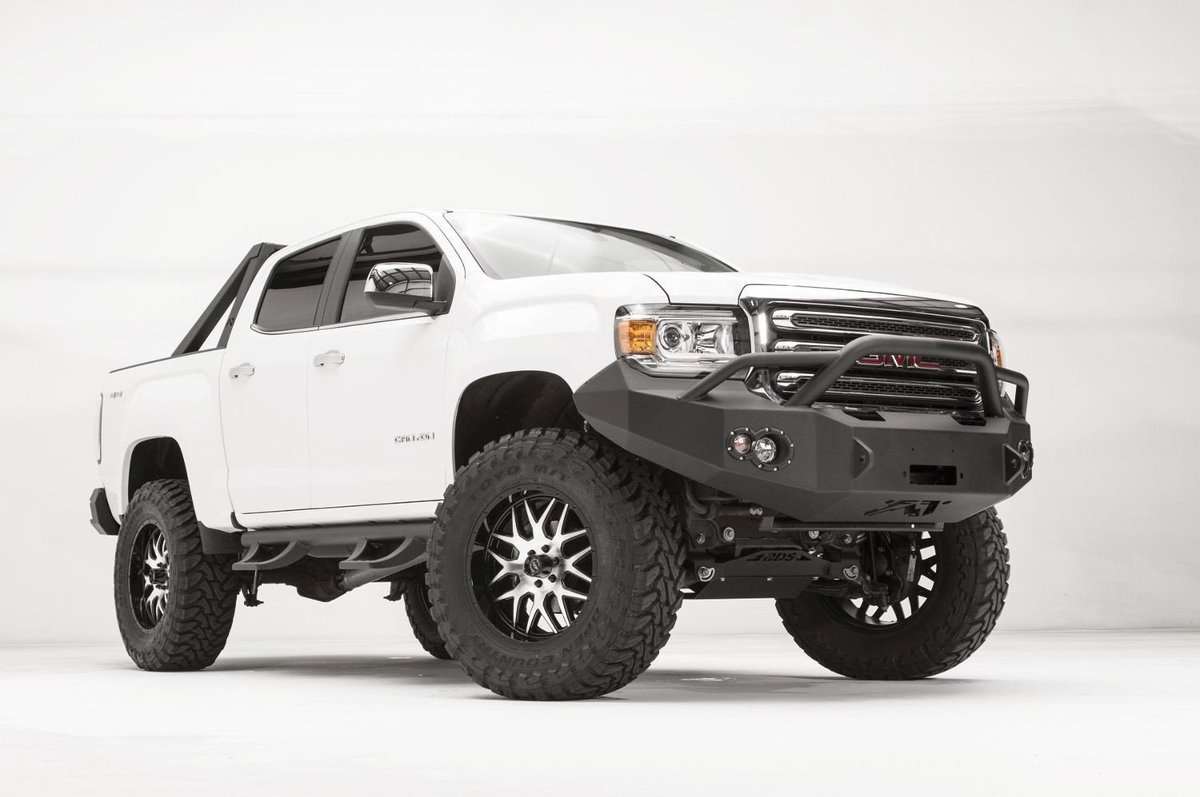 Fab Fours GC15 - H3452 - 1 GMC Canyon 2015 - 2020 Premium Front Winch Bumper Pre - Runner Guard - Rugged Truck Gear