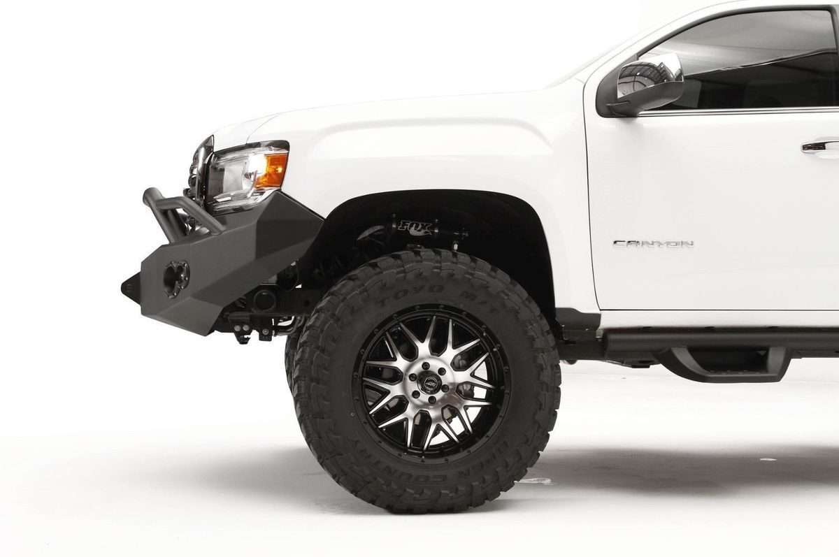 Fab Fours GC15 - H3452 - 1 GMC Canyon 2015 - 2020 Premium Front Winch Bumper Pre - Runner Guard - Rugged Truck Gear
