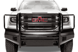 Fab Fours GM07-K2160-1 GMC Sierra 1500 2007-2013 Black Steel Front Bumper Full Guard-BumperStock