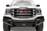 Fab Fours GM07 - K2161 - 1 GMC Sierra 1500 2007 - 2013 Black Steel Front Bumper No Guard - Rugged Truck Gear